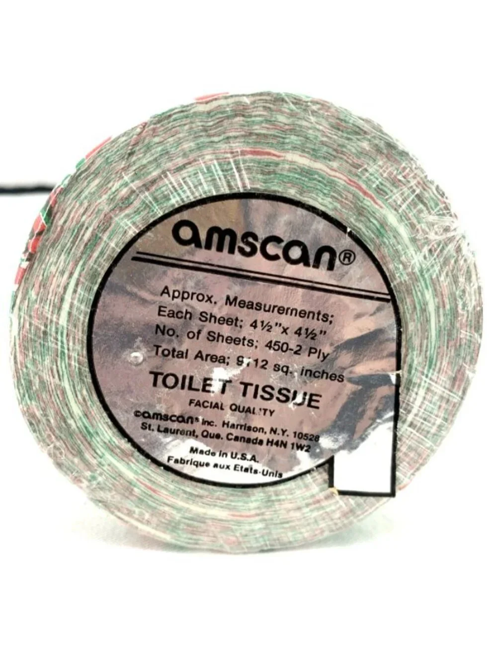 Amscan HO HO HO Christmas Toilet Paper Roll Sealed Vintage 450 2 ply USA